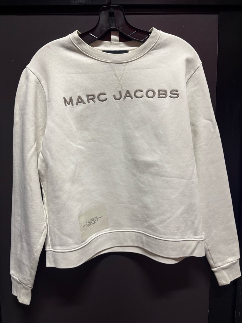 Marc Jacobs Cream Crewneck Sweatshirt with Raised Logo